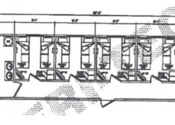 14x62 Four Bed Four Bath Common Kitchen/LR and one Combined Bathroom floorplan