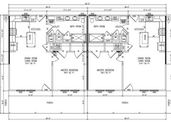 Duplex Solutions Used Oilfield Housing with Porch floor plan