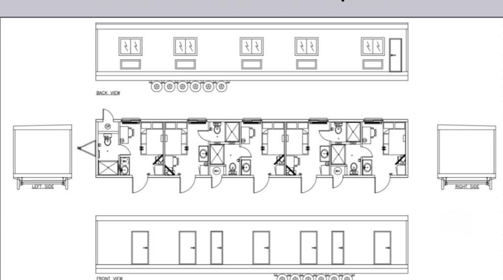 Oilfield Man Camp - 13×65 Wheeled 5 Bed 5 Bath - Furnished