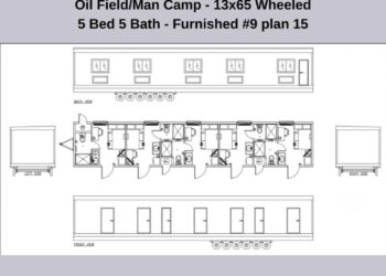 Oilfield Man Camp - 13×65 Wheeled 5 Bed 5 Bath - Furnished