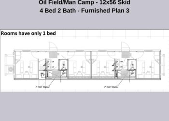 OilfieldMan Camp Housing 12 56 Unit - 4 Bed 2 Bath Shared Living Kitchen - Fully Furnished